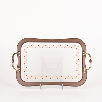 VINE LEAF TRAY WITH RED STONE