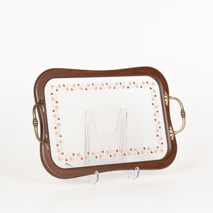 VINE LEAF TRAY WITH RED STONE