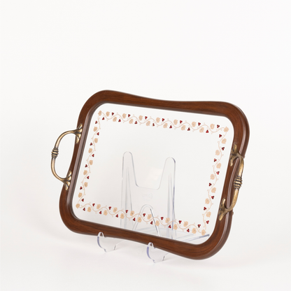 VINE LEAF TRAY WITH RED STONE