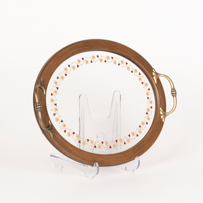 VINE LEAF TRAY WITH RED STONE