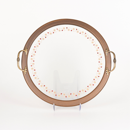 VINE LEAF TRAY WITH RED STONE