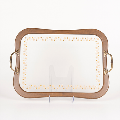 VINE LEAF TRAY WITH YELLOW STONE