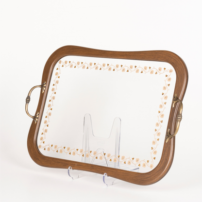 VINE LEAF TRAY WITH YELLOW STONE