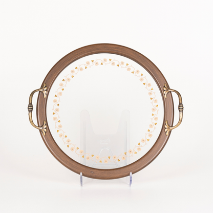 VINE LEAF TRAY WITH YELLOW STONE