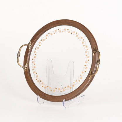 VINE LEAF TRAY WITH YELLOW STONE