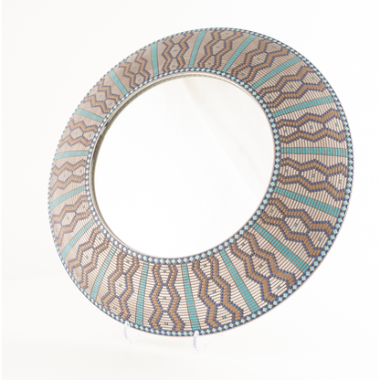TURQUOISE ZIGZAG MIRROR
